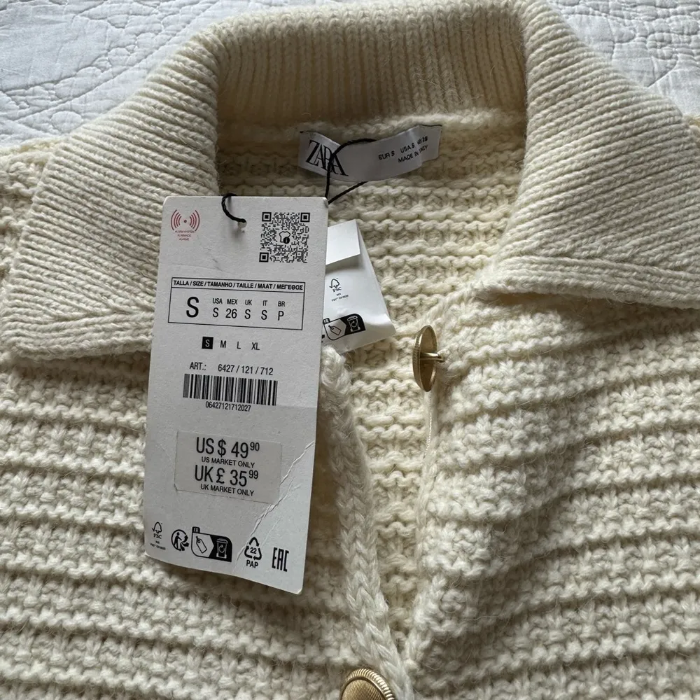 Zara - WOMAN COLLAR KNIT JACKET ECRU - Image 4