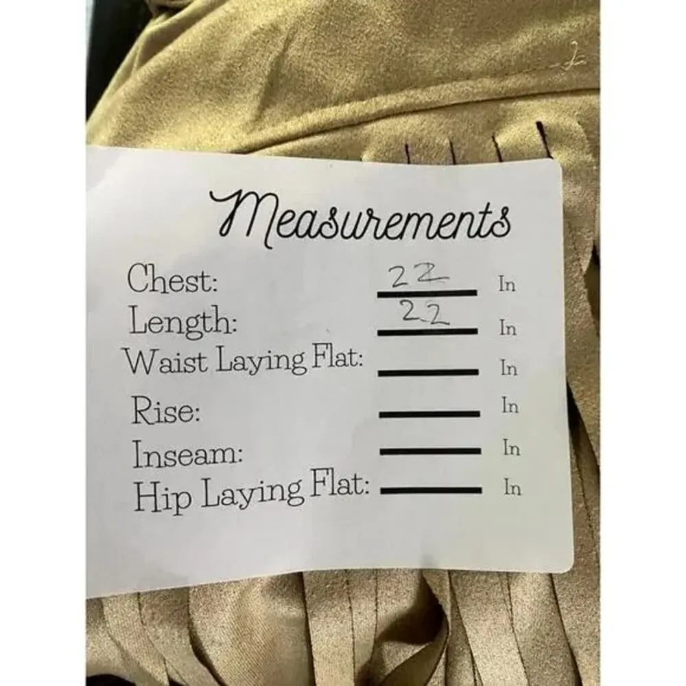 NWT Soft Faux Western Fringe Suede Open Style Lined Jacket Coat L Cream #2862 - Image 8