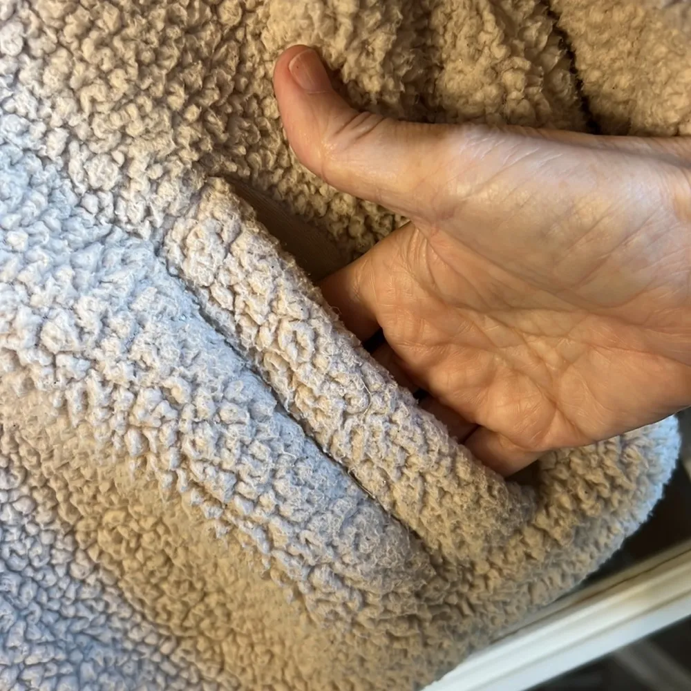 AMERICAN EAGLE Cropped Sherpa 1/4 Zip Pullover Hoodie Jacket Size Small - Image 7