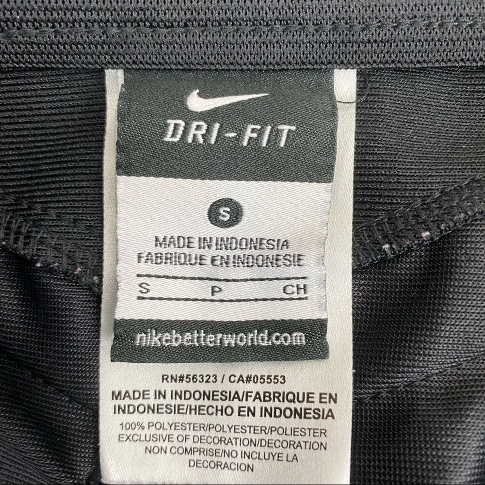 Nike Black & White Team Turntwo 3/4 Length Cropped Athletic Sport Pants S - Image 6