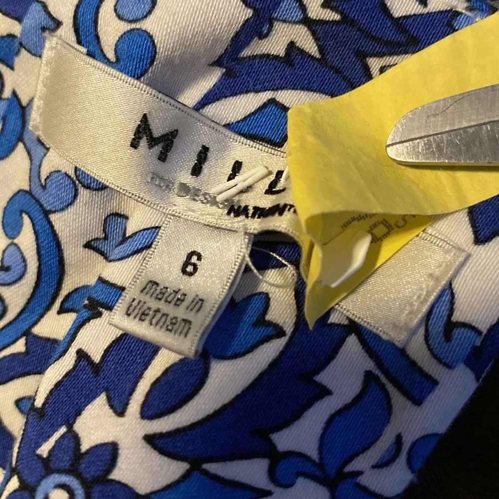 Milly EUC Blue White Mosaic Dress, 6 - Image 14