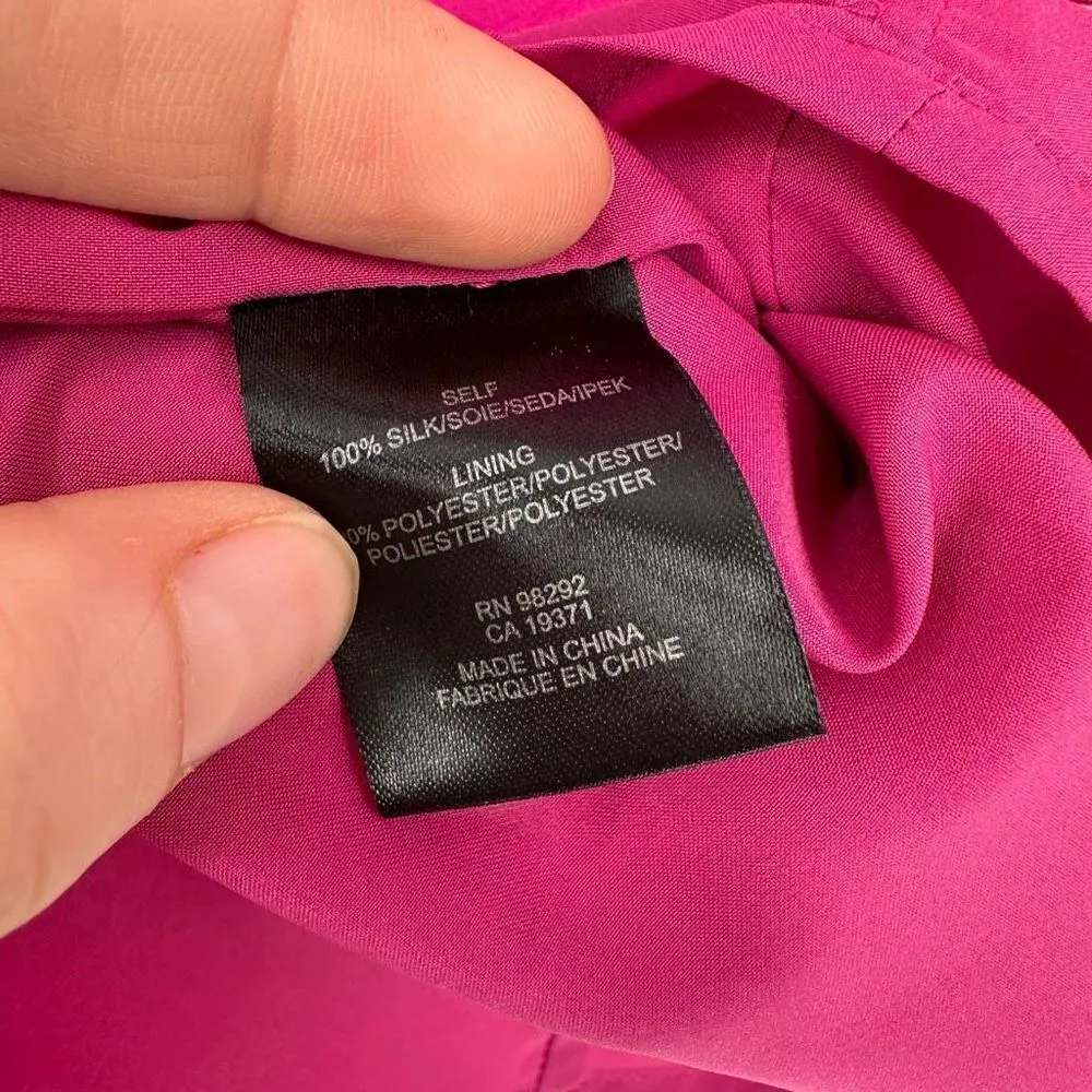 Tibi Womens Silk Lined Short Cap Sleeves Open Back Mini Sheath Dress Pink Size 2 - Image 8