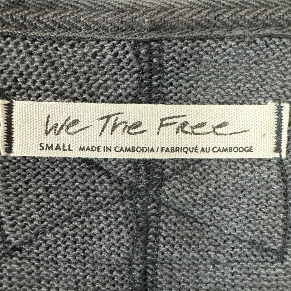 Free People Anyway Tee Sweatshirt in Washed Black Small Plunge Bohemian Grunge - Image 6