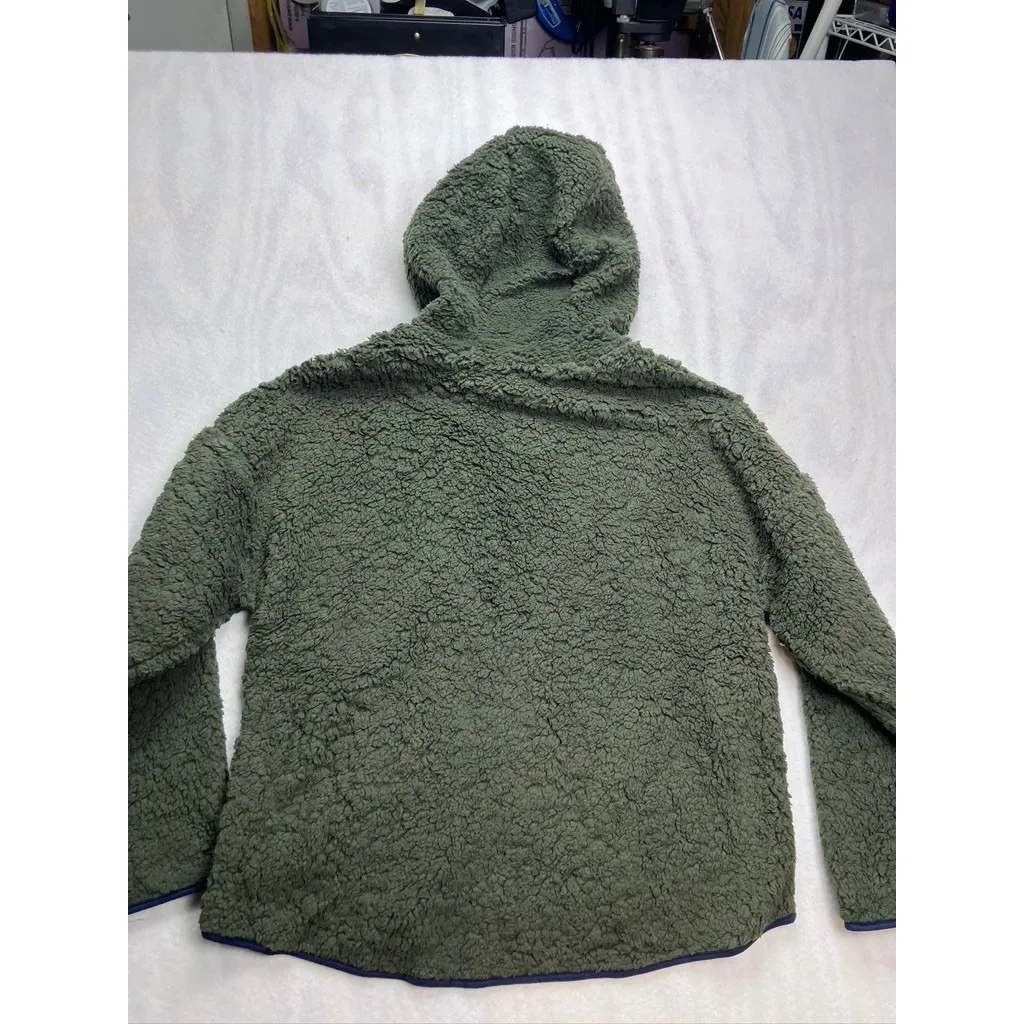 Perch by Blu Pepper Womens 1XL Fuzzy Sherpa Fleece Zip Hoodie Jacket Green Size 1X - Image 9
