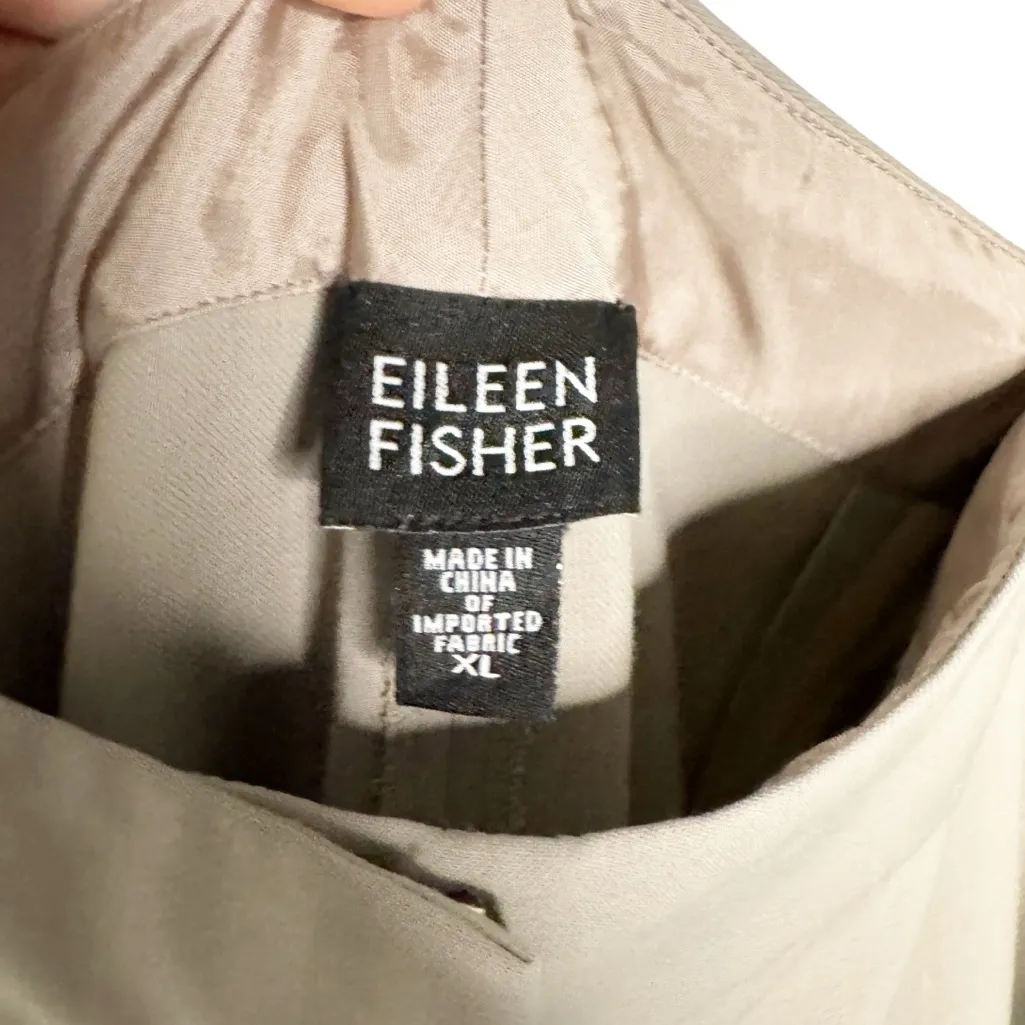 EILEEN FISHER TAN TAUPE WIDE LEG CROPPED PANTS SZ XL - Image 3