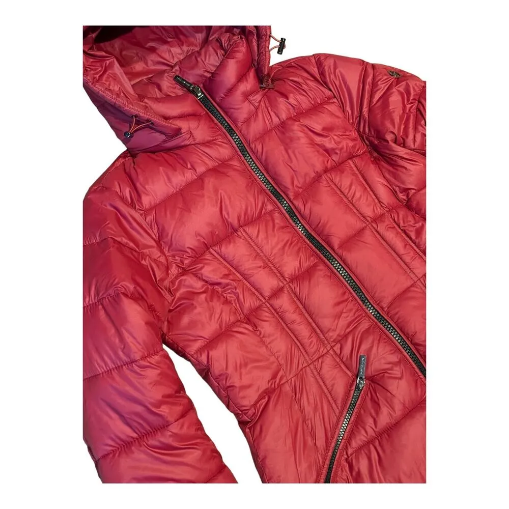 Michael Kors puffer coat with removable hood knee length size small - Image 5