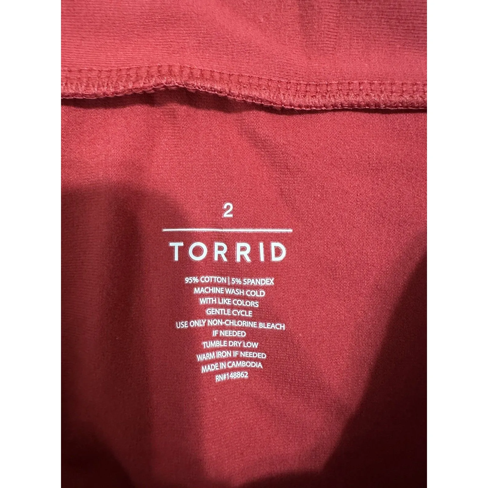 Torrid Plus Size 2X Red Rayon Pencil Skirt, new Stretch Waist - Image 5