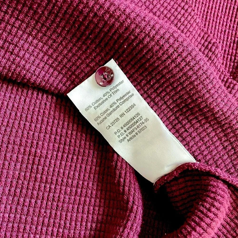 Aritzia TNA Henley Waffle Knit Tunic Longsleeve Tee XXS - Image 4