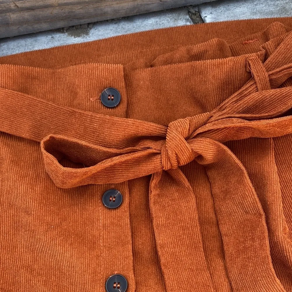 SHEIN Plus Size Rust Color Button Down Corduroy Skirt Size 2X - Image 2