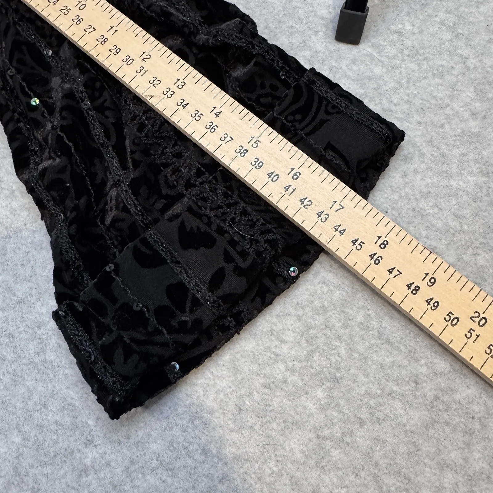 Vintage Y2K Coldwater Creek Top Womens XL Black Sequin Velvet Whimsigoth Fairy - Image 12