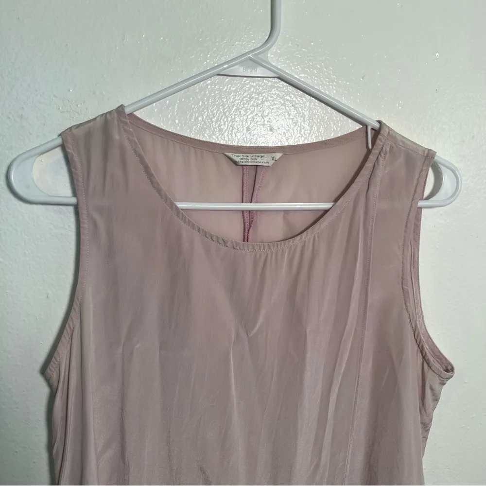Thai Silk Village Sleeveless Silk Blouse Mauve Pink Purple XL - Image 2