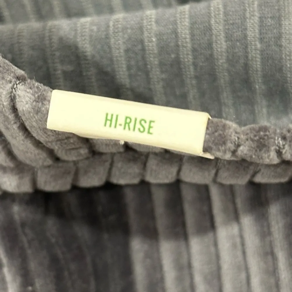 Aerie Groove On Flared Pants Velvet Ribbed High Rise Gray Small New Lounge Boho - Image 8