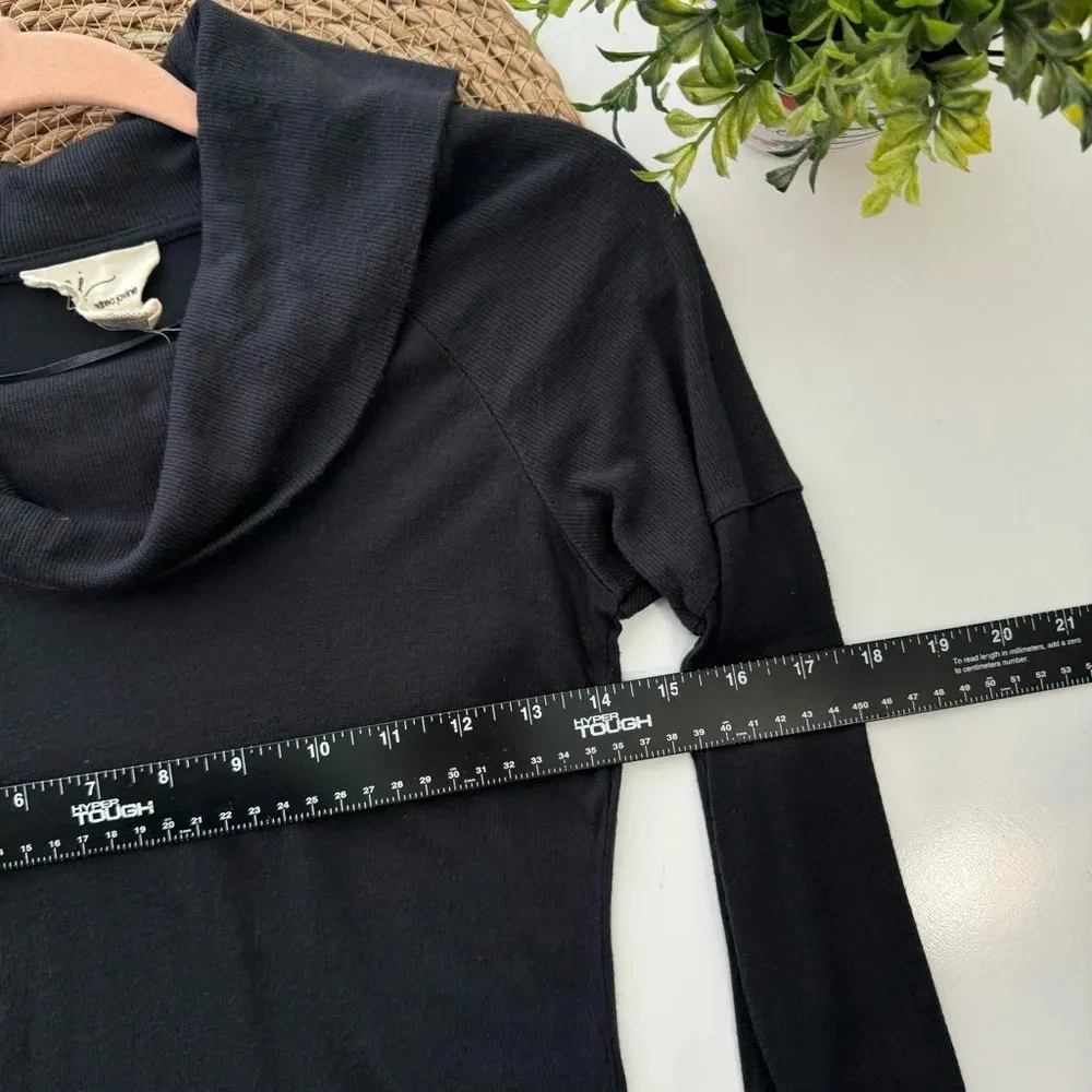 Andrea Jovine Drape Neck Long Sleeve Textured Fabric Black Fitted Size‎ XS - Image 6