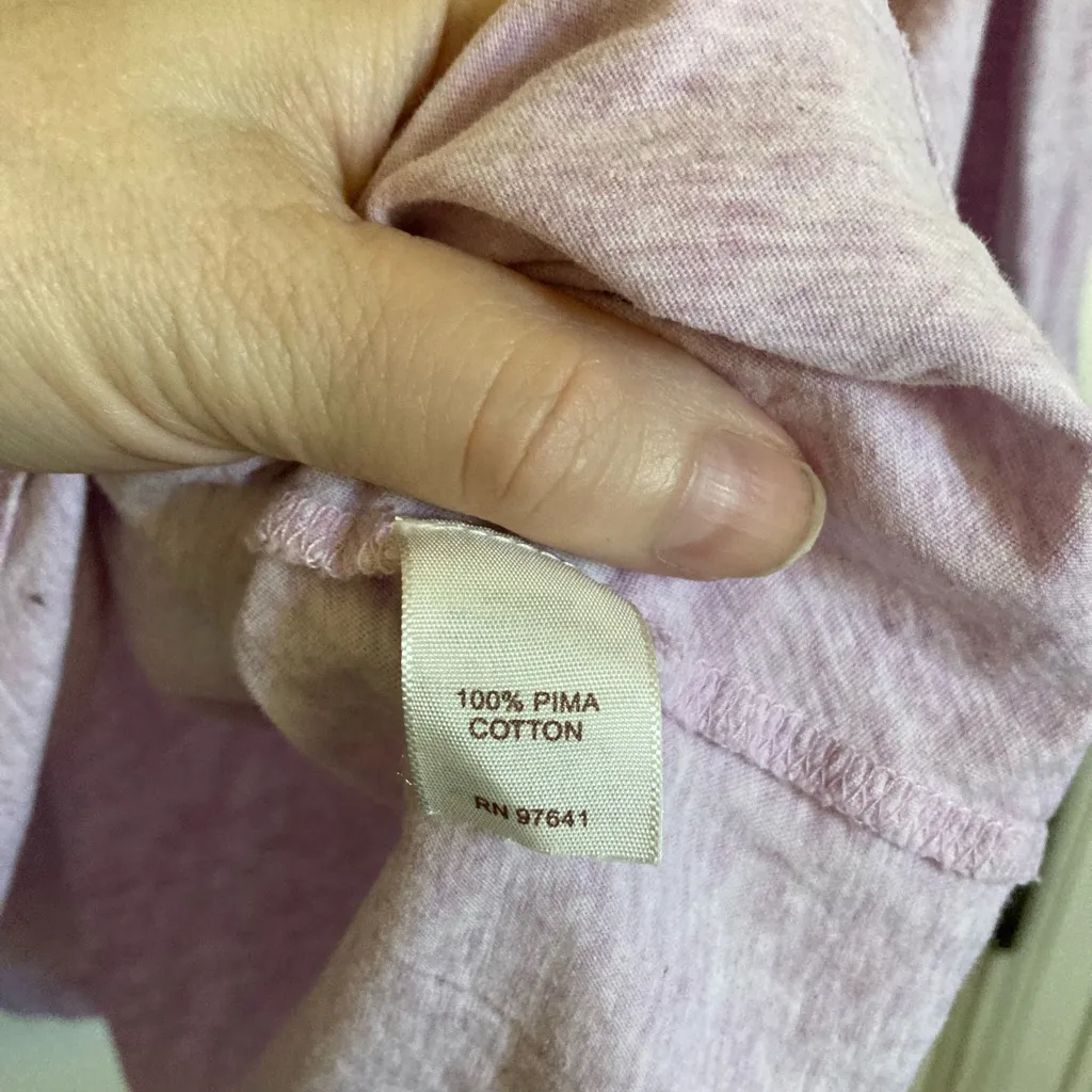 🌞Pure Jill Heathered Lilac Purple 100% Pima Cotton Long Sleeve A-line Shirt #R - Image 5