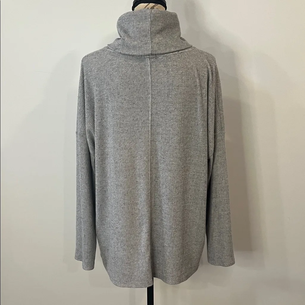 Dylan relaxed fit soft stretch ribbed cowl neck top M - Image 2