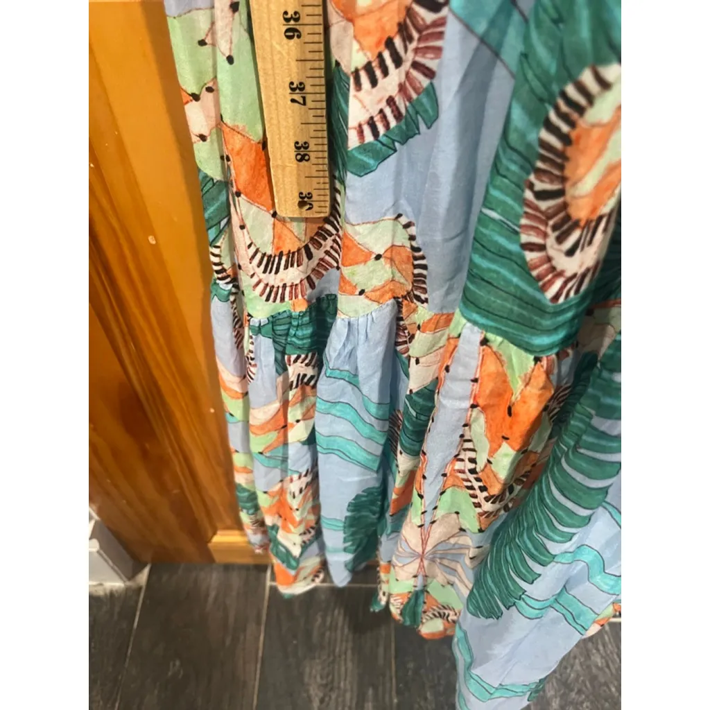 Oliphant Smocked Waist Maxi Dress Ruffle Sleeve V - Image 6