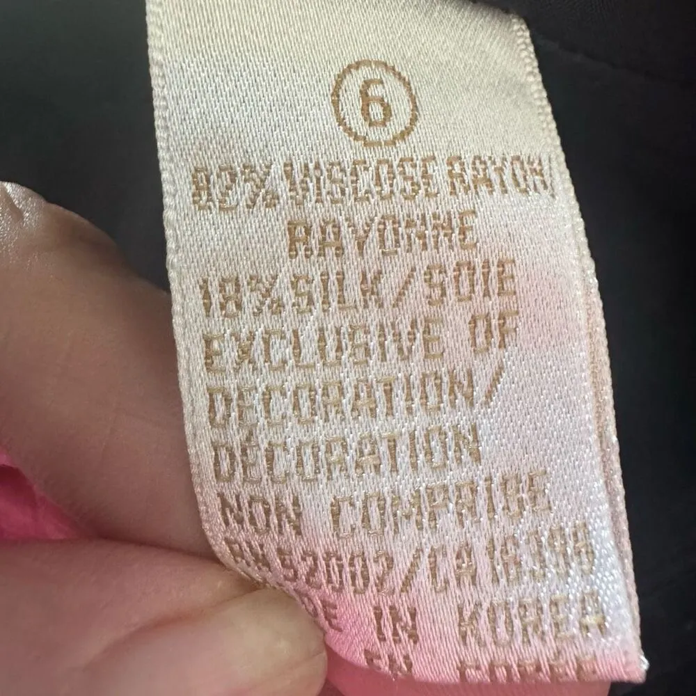 Dana Buchman Vintage Black Velvet Silk Straight Leg Pants 6 - Image 8