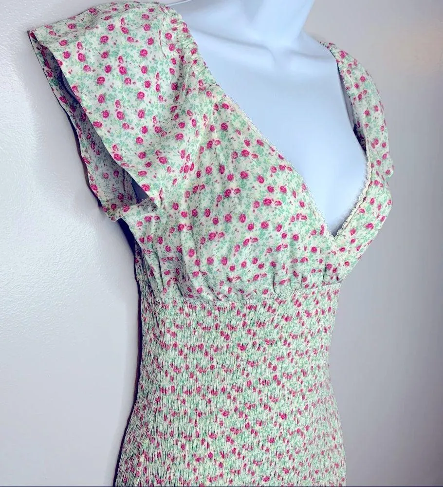 Wild Fable Floral Short Sleeve Smocked Dress - Image 6