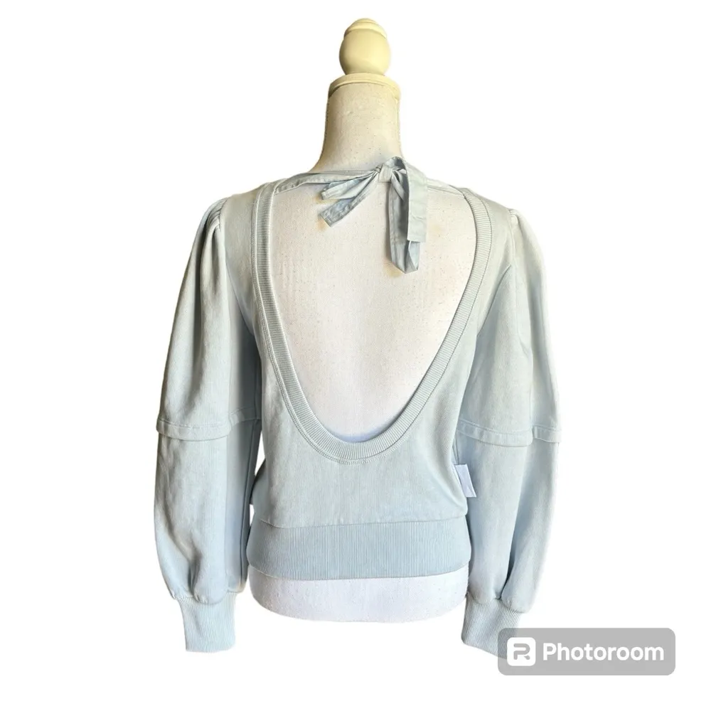 Ganni Isoli Puff-Sleeve Love Club Sweatshirt- Size XS - Image 7