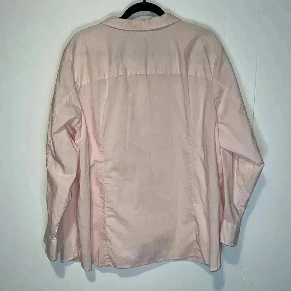 Tommy Hilfiger Women’s Button Up Long Sleeve Pink Shirt Z23 - Image 2