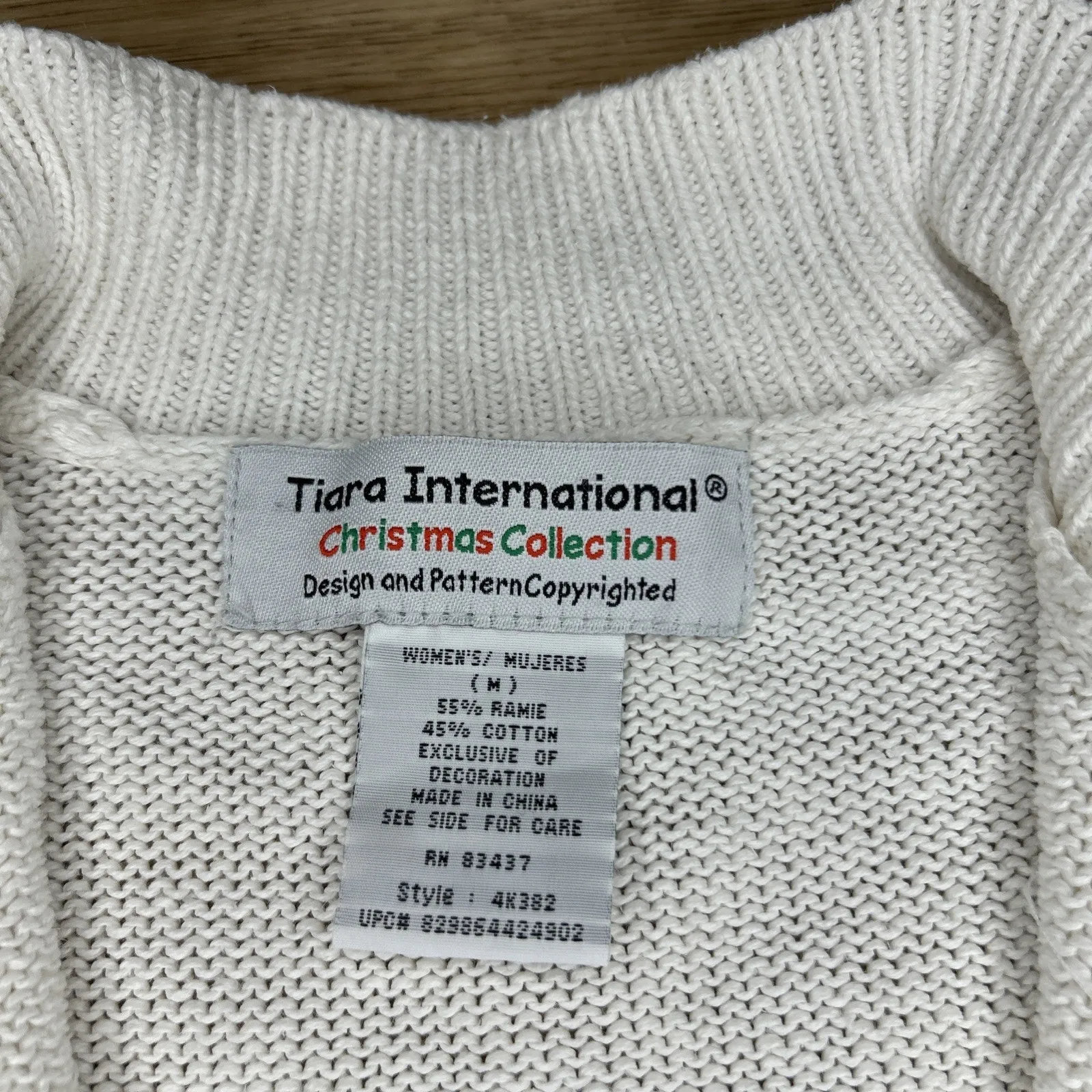 Vintage Tiara International Women M Red Cardinal Holly Cardigan Sweater 90s - Image 7