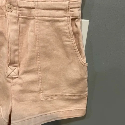 Anthropologie pilcro The Kit Denim Romper Jumpsuit‎ Pink Short Sleeve Utility 8 - Image 6