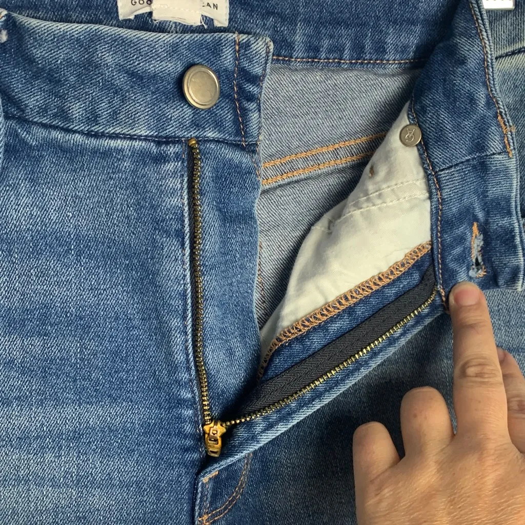 Good American size 4 27 split front flare jeans denim Classic Blue - Image 7