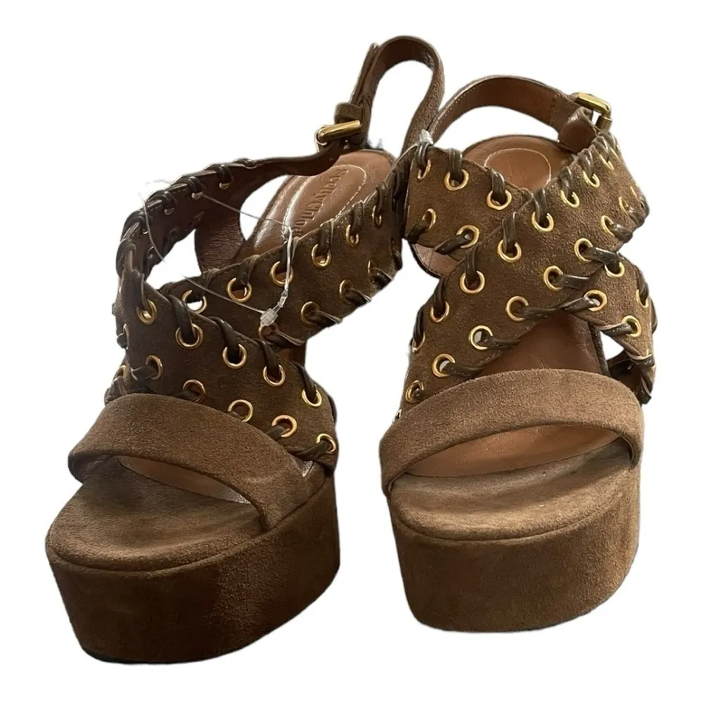 See by‎ Chloe Suede Slingback Sandals Platforms 42 - Image 7
