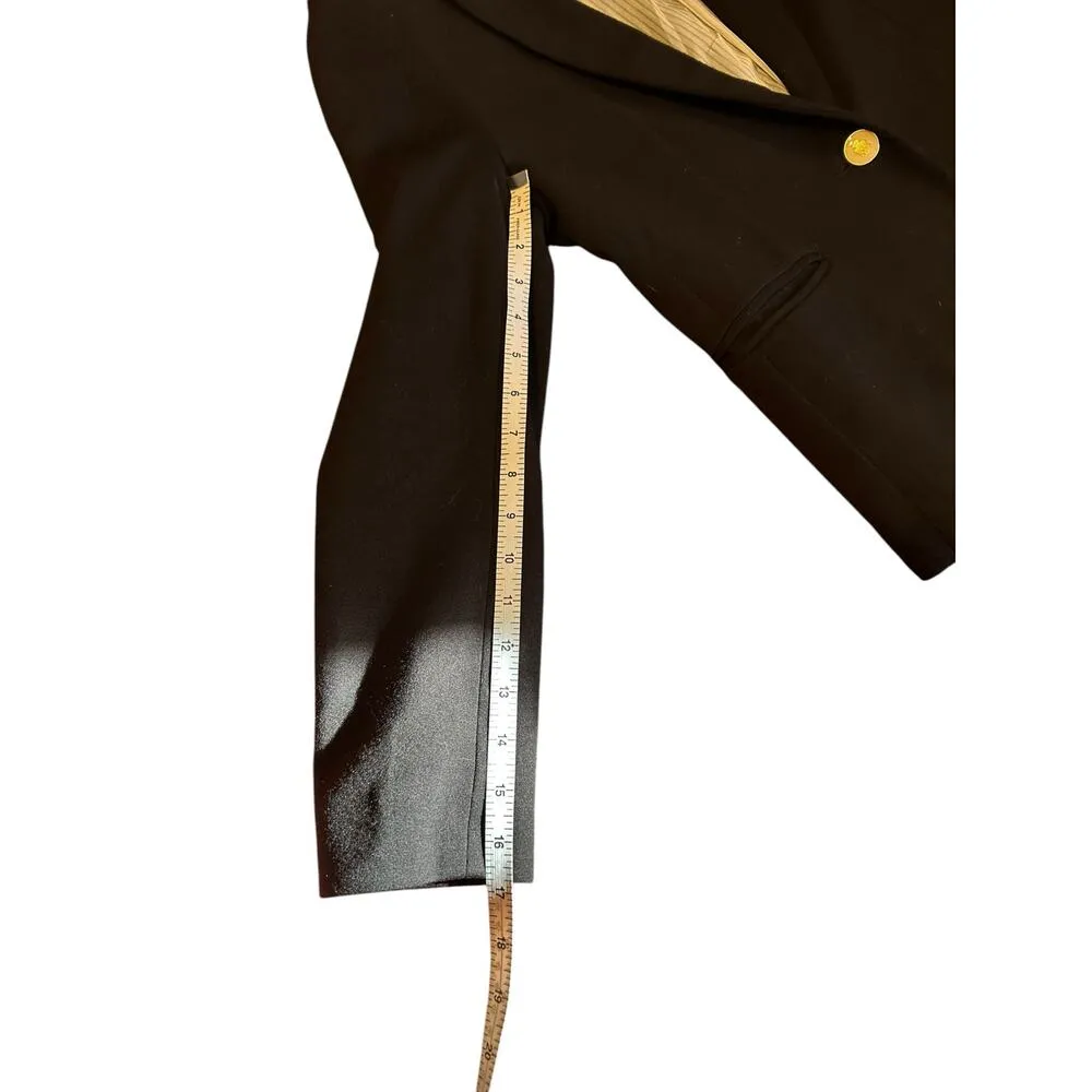 VIVIENNE TAM Designer Black Blazer Bossgirl 1 Button Women's Petite Small PS - Image 8