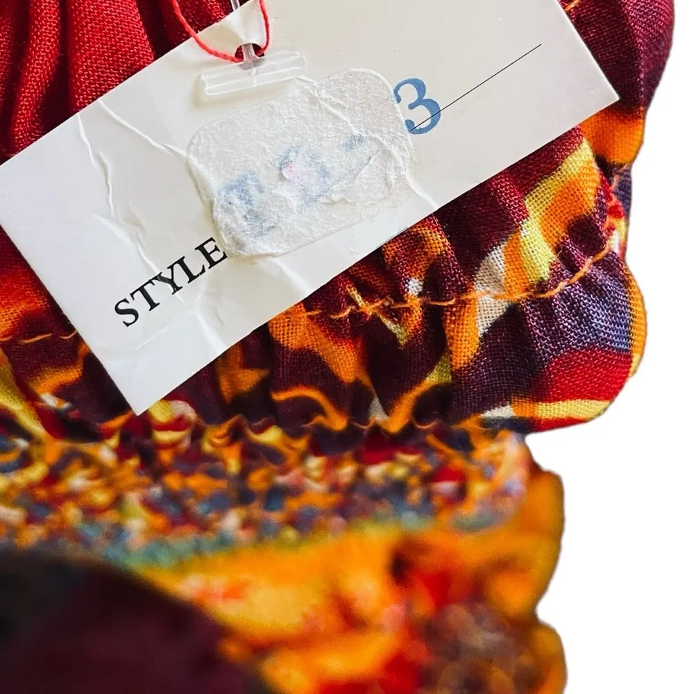 NEW Y2K Hippie Boho Eclectic Indie Tropical Floral Tie Dye Drop Waist Maxi Dress Size undefined - Image 7