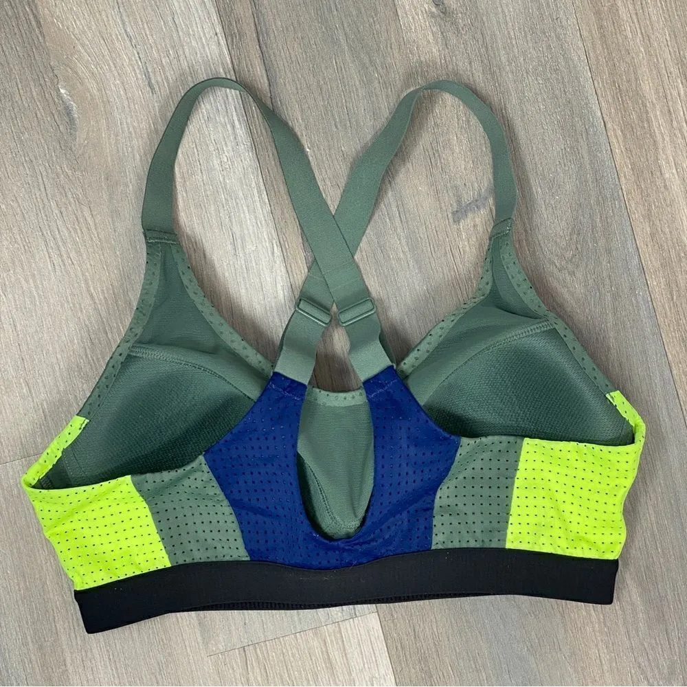 Victoria’s Secret Sport Color Block Lightweight Sports Bra Olive Green Blue 34B - Image 7