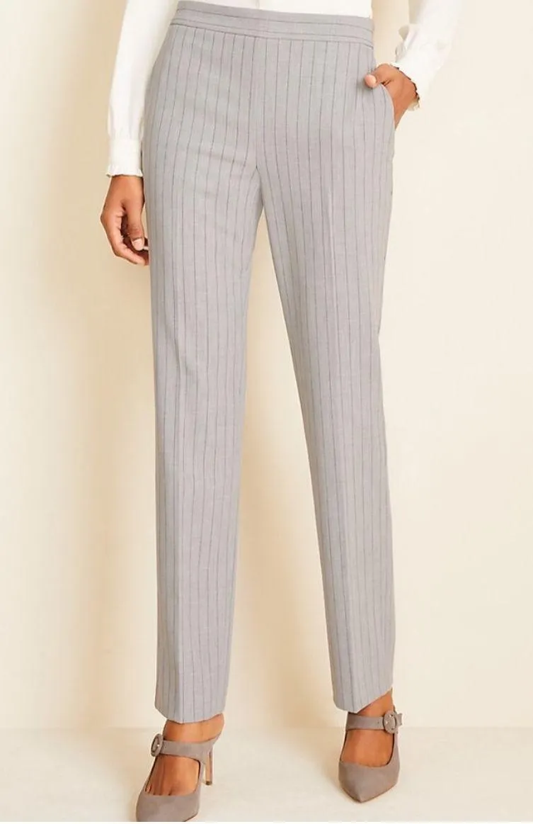 pinstripe side zip straight pants 00 petite - Image 2