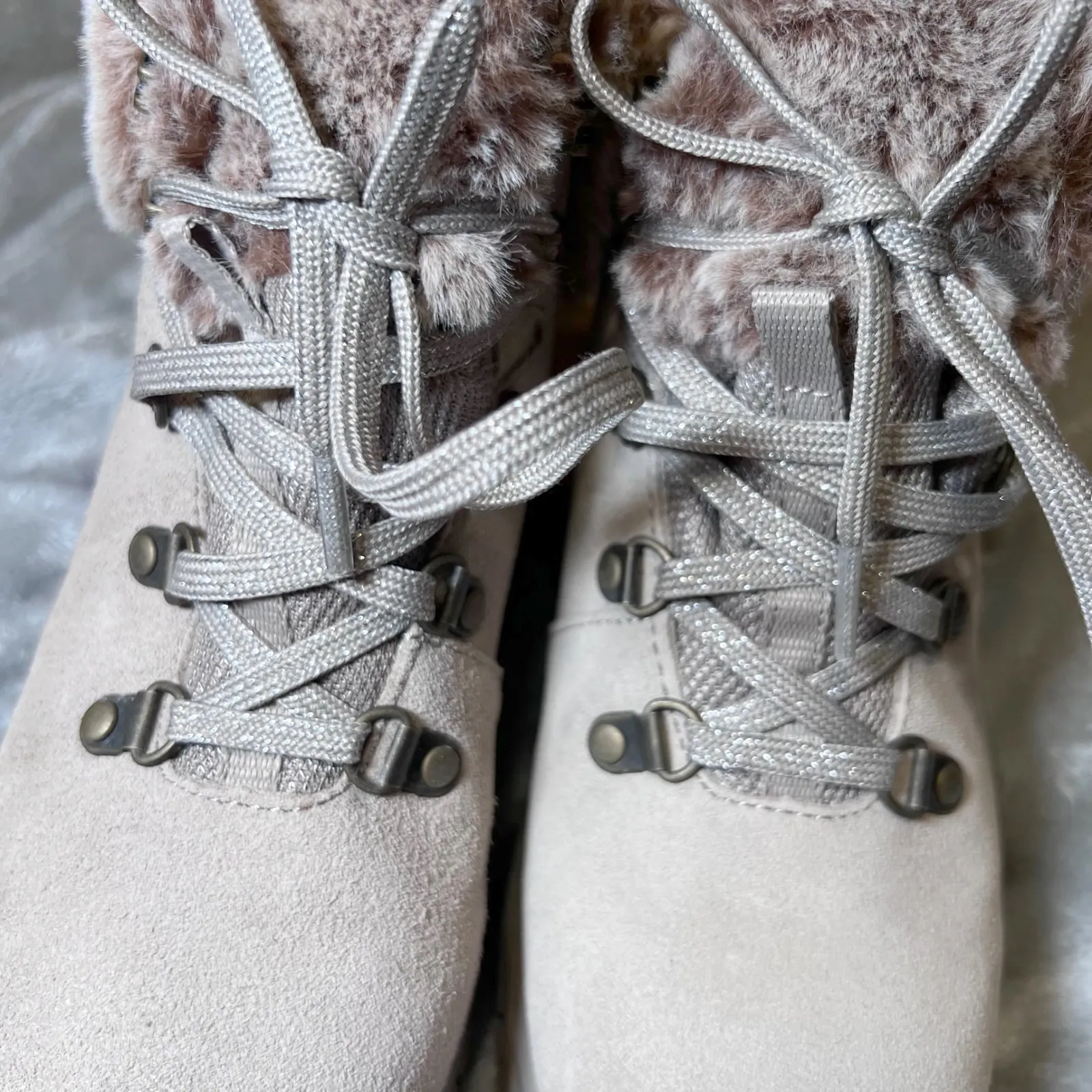 Skechers Trego Falls Ankle Boots Womens 5 Taupe Waterproof Faux Fur Lined Winter - Image 6