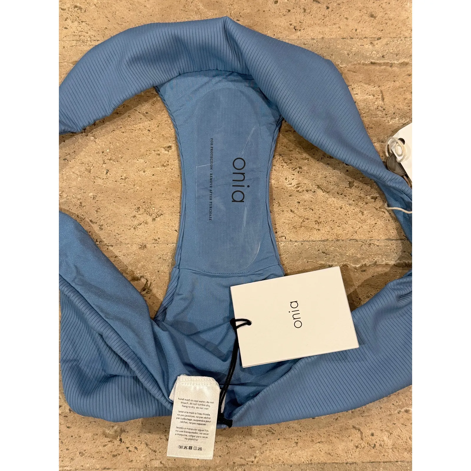 NEW ONIA Swim Bottom Womens Large Sea Blue Ashley Bikini Resort Minimalist Beach - Image 4