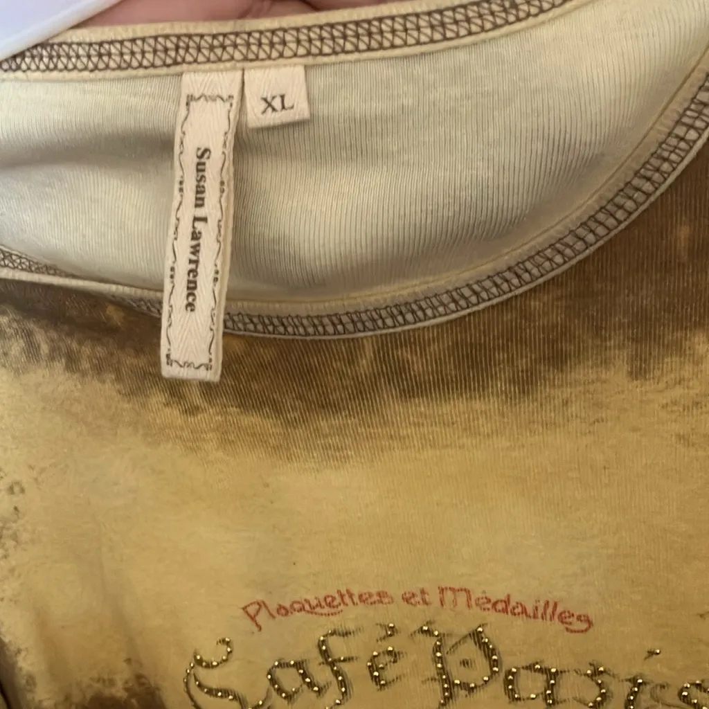 FINAL MARKDOWN Susan Lawrence Shirt with Paris Print xl - Image 4