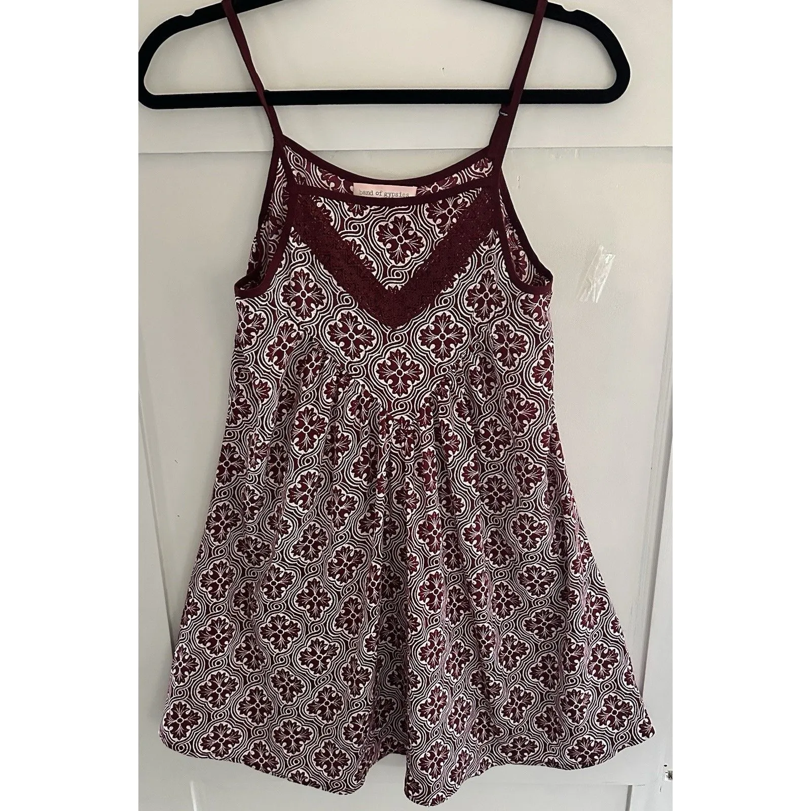 Band of Gypsies Zoe & Rose Burgundy Sleeveless Top Slip Dress Size S - Image 2