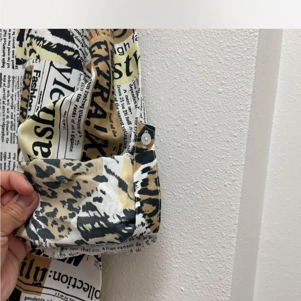 Live 4 Truth with Newspaper Print Midi Dress. SIZE M - Image 5