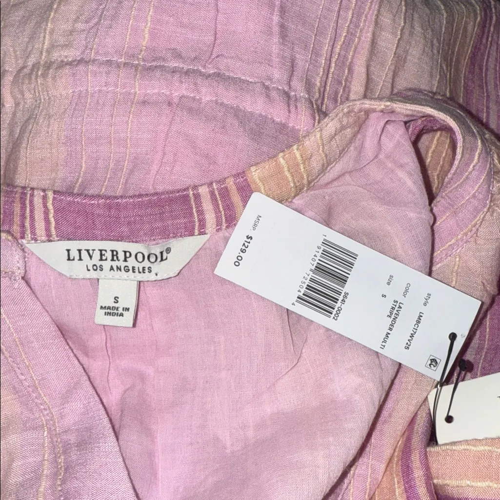 NWT Liverpool Los Angeles Sleeveless Tiered Maxi Dress in Lavender multistripe - Image 8