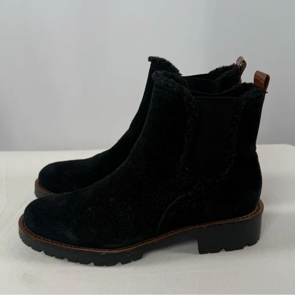 Sam Edelman Jaclyn Suede Sherpa Lined Chelsea Boot in Black Size 6 - Image 3