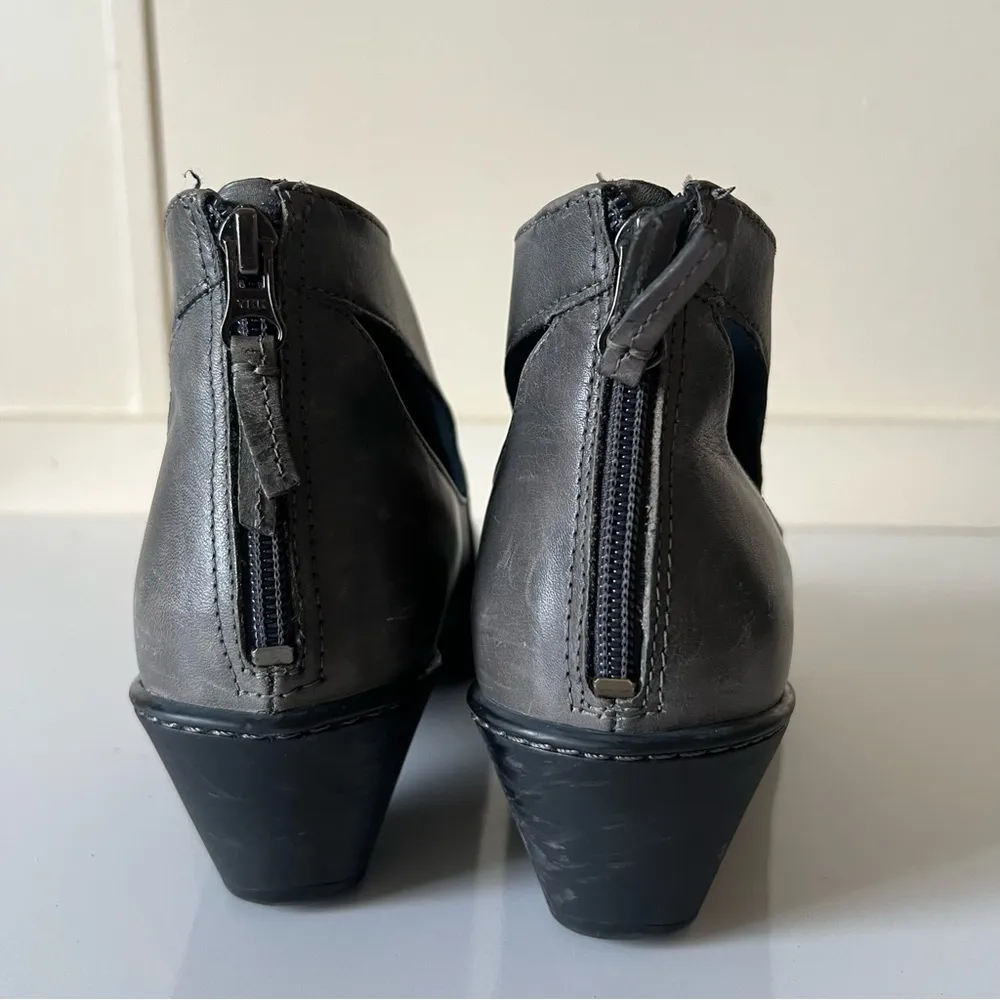 DANSKO Burnished Bonita Women GRAY Leather Heeled Cut Out   Ankle Boots SZ 39 - Image 5