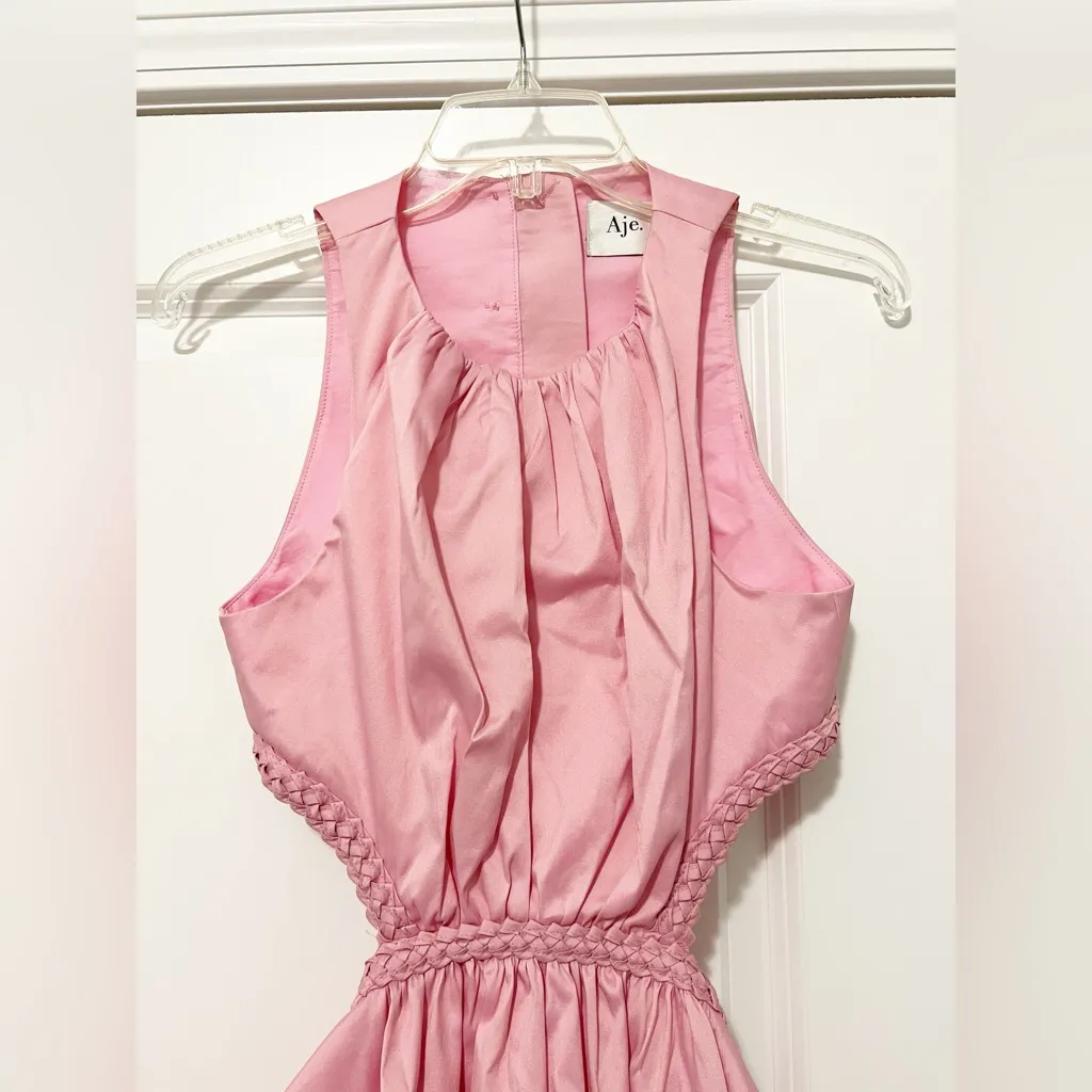 Aje Voyage Braided Cut Out Mini Dress Pink Size 6 - Image 6
