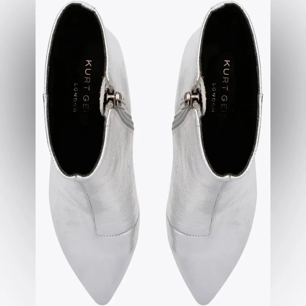 Kurt Geiger Burlington Block Heel Ankle Booties, Silver Size EU 37, New w/o Box - Image 16