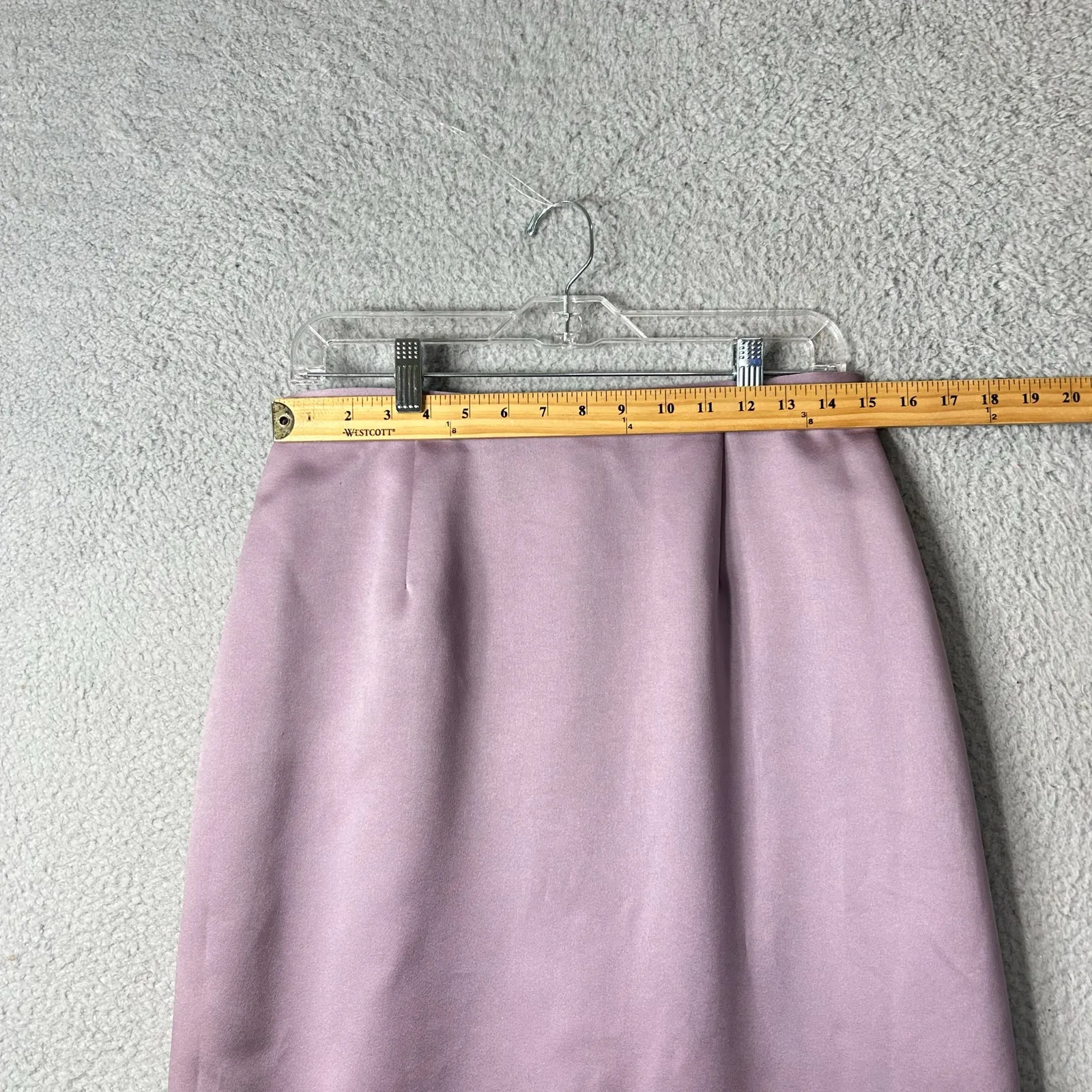 Zola Evening Skirt Womens‎ 12 Lilac Satin Lined Pencil Straight Midi Skirt Purple - Image 4