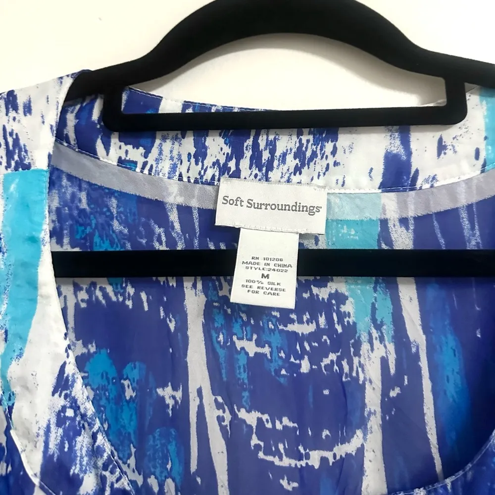 Soft Surroundings Silk Boho Tunic/ Beach Cover Up Medium - Image 4