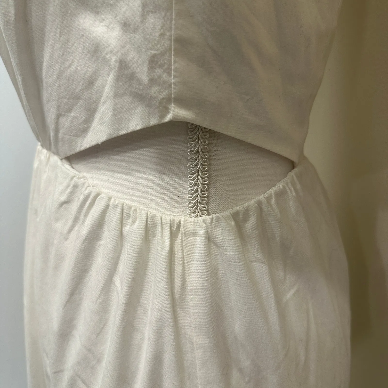 Wayf Plaza White Puff Sleeve Cut-Out Tiered Maxi Dress Cottagecore Bridal Hoco - Image 10