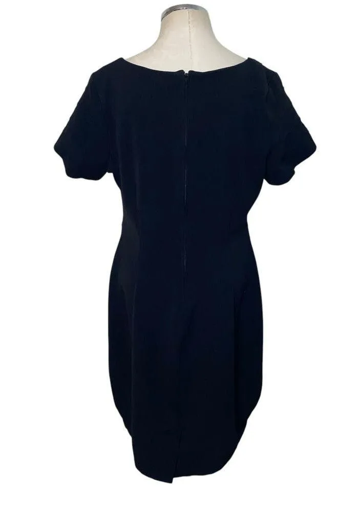 Black Short Sleeve Bandage Knit V-Neck Mini Dress Plus Size 2X - Image 5