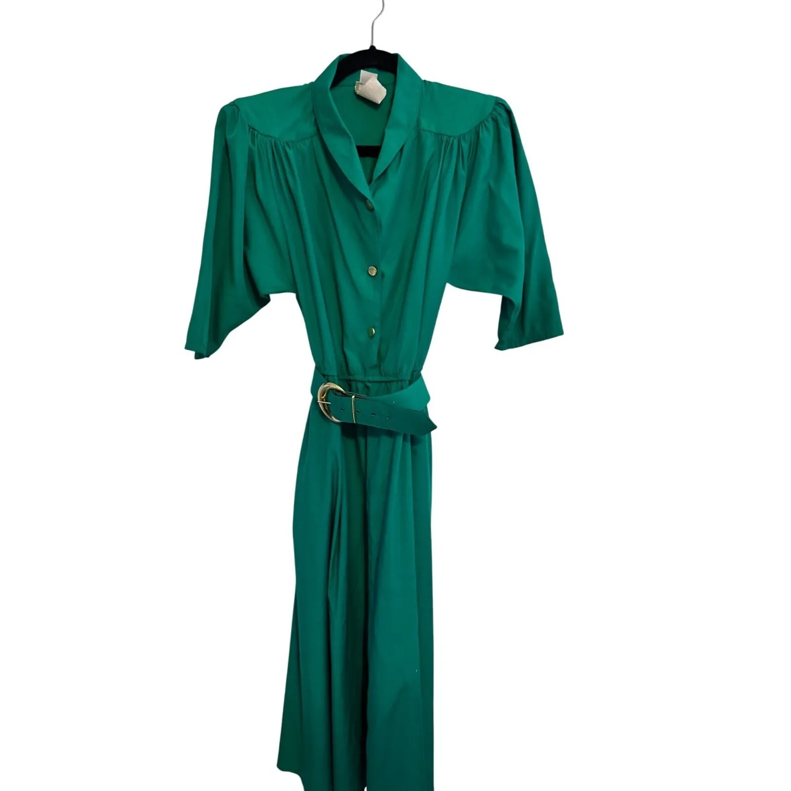 Vintage 90's Sandy Sandy green‎ button front dress 10 Green - Image 2