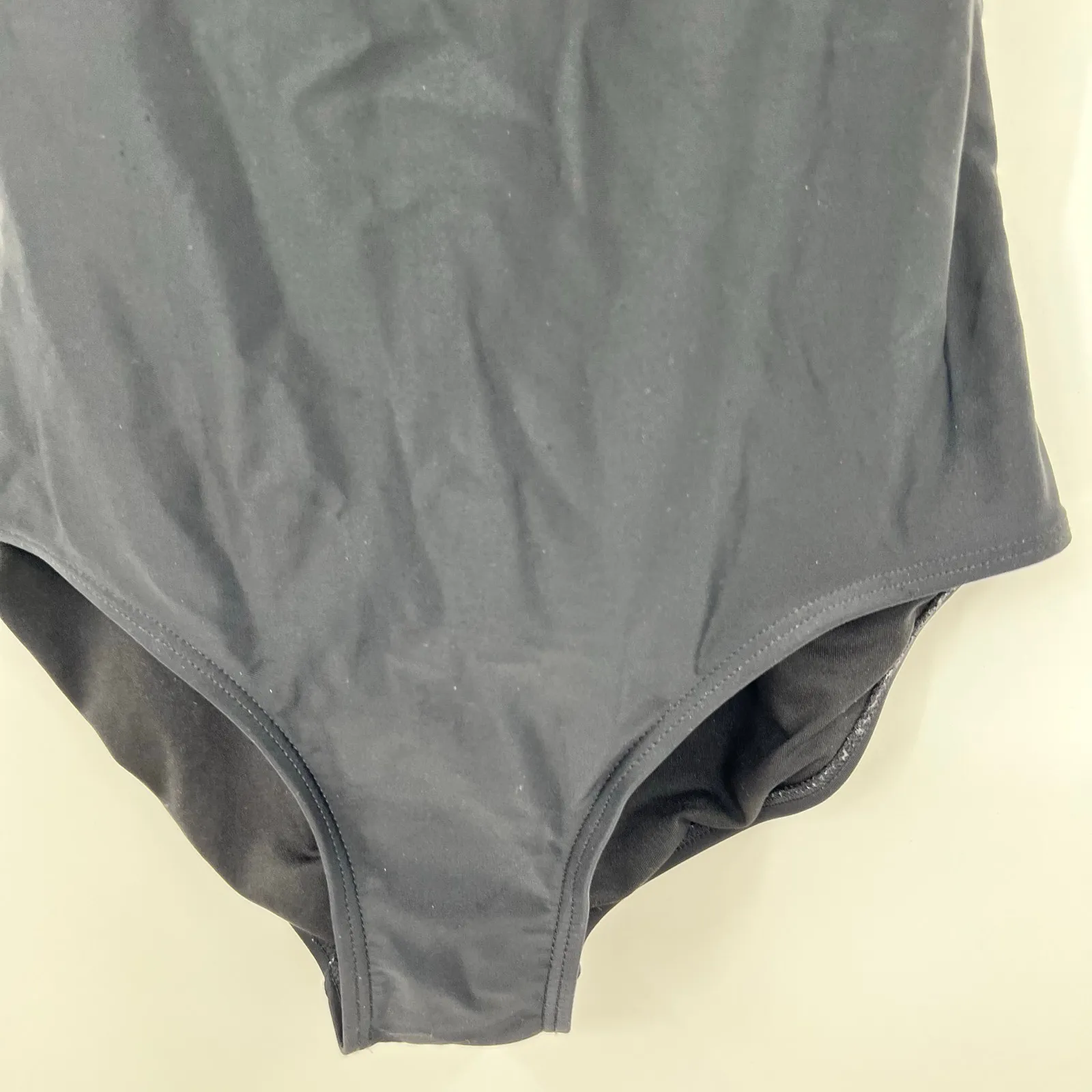 Swimsuits for all solid black one piece swimsuit bathing suit mesh upper size 10 - Image 4