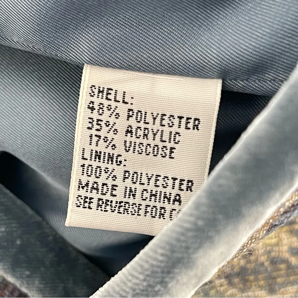 Talbots Tapestry Multicolor Blazer Jacket Women’s Size 8 Velvet Trim Floral Blue - Image 8