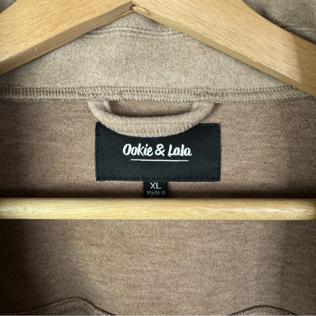 Boutique Ookie & Lala Camel Brown Unlined Button Down Shacket XL - Image 5